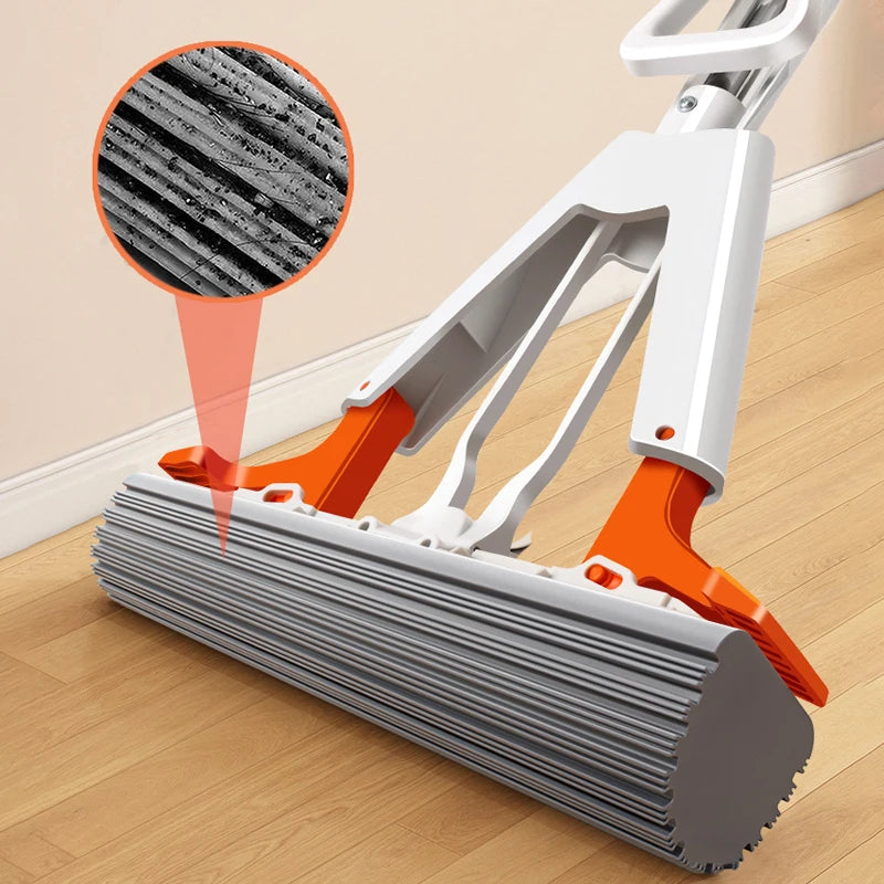 Hands-Free Self-Cleaning Flat Mop – Reusable & Easy Drain